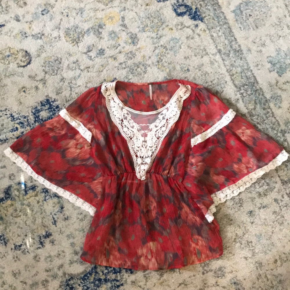 Free People Floral Tunic Top